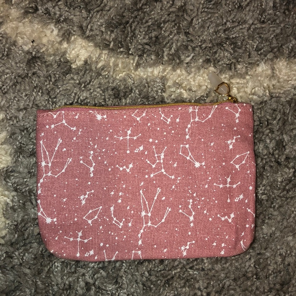 Constellation makeup bag with crystal toggle